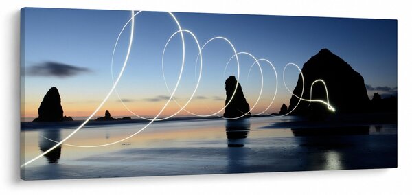 Kép - tengerpart naplementekor (120x50 cm)