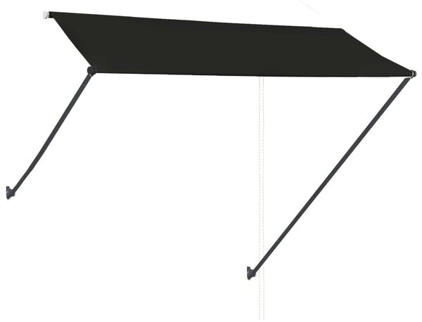 Feltekerhető antracitszürke napellenző LED-del 300 x 150 cm