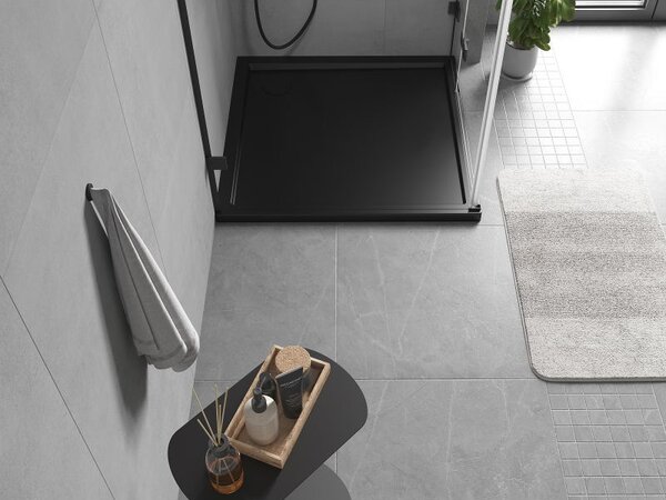 Mexen Flow slim négyzet alakú zuhanytálca 70 x 70 cm, fekete matt - 46S707070