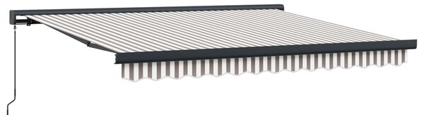 Behúzható napellenző Világosszürke és fehér 400 × 300 cm