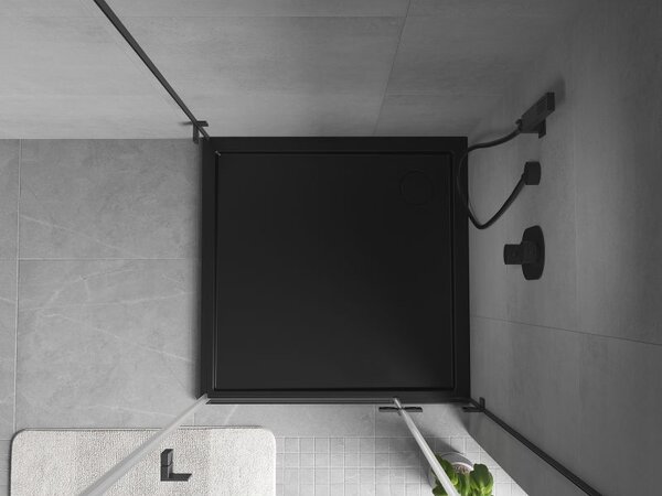 Mexen Flow slim négyzet alakú zuhanytálca 70 x 70 cm, fekete matt - 46S707070