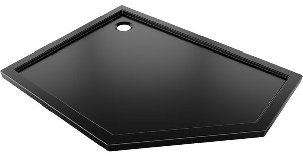 Mexen Flow lapos bal ötszögletű zuhanytálca 100 x 80 cm, fekete matt - 46P708010L