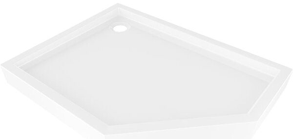 Mexen Flow+ ötszögletű bal oldali zuhanytálca 100 x 80 cm, fehér fényes - 46P108010LH