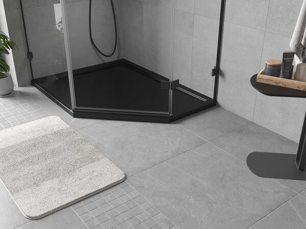 Mexen Flow lapos bal ötszögletű zuhanytálca 100 x 80 cm, fekete matt - 46P708010L