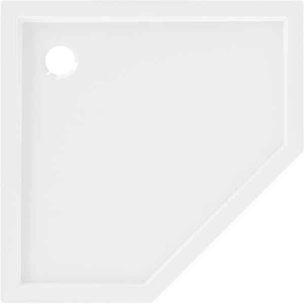 Mexen Flow ötszögletű slim zuhanytálca 80 x 80 cm, fényes fehér - 46P108080