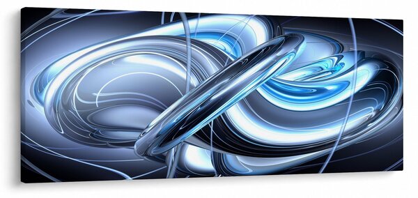 Kék absztrakció képe (120x50 cm)