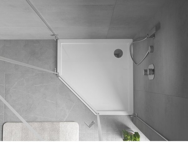 Mexen Flow ötszögletű slim zuhanytálca 80 x 80 cm, fényes fehér - 46P108080
