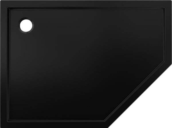 Mexen Flow lapos bal ötszögletű zuhanytálca 100 x 80 cm, fekete matt - 46P708010L