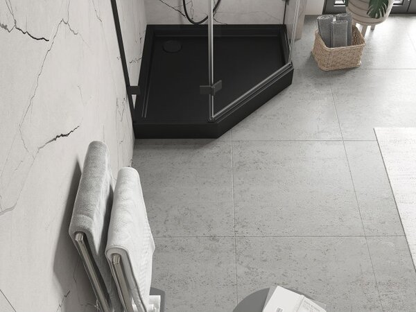 Mexen Flow+ ötszögletű zuhanytálca 80 x 80 cm, fekete matt - 46P708080H