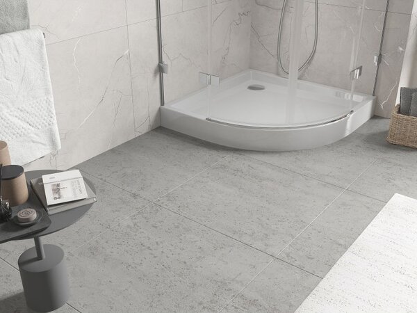 Mexen Flow+ félköríves zuhanytálca 80 x 80 cm, fehér fényes - 46Q108080H