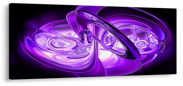 Lila fraktálos kép (120x50 cm)