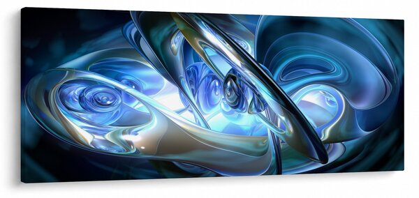Kék fraktálos kép (120x50 cm)
