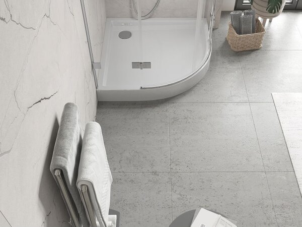 Mexen Flow+ félköríves zuhanytálca 80 x 80 cm, fehér fényes - 46Q108080H