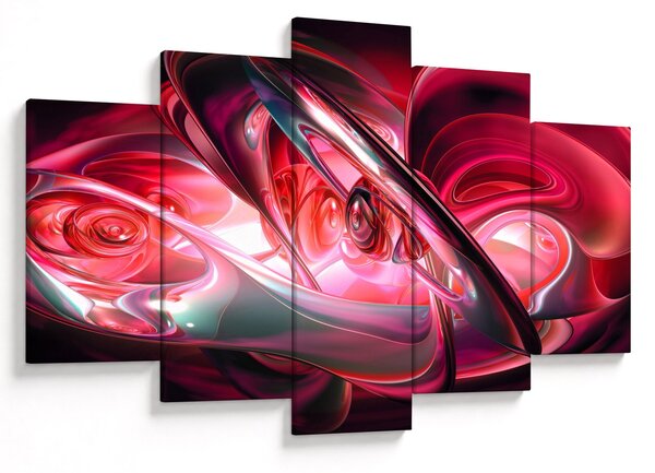 Piros fraktálos kép (150x105 cm)