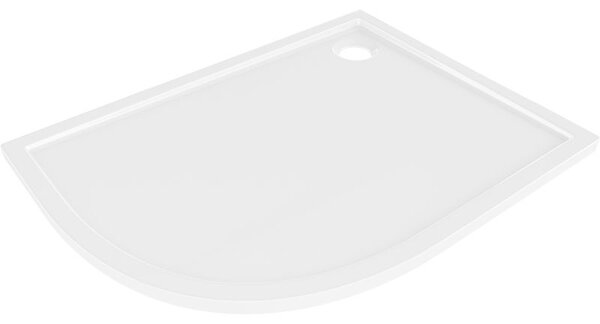 Mexen Flow félköríves aszimmetrikus slim jobb zuhanytálca 100 x 80 cm, fehér fényes - 46Q108010R