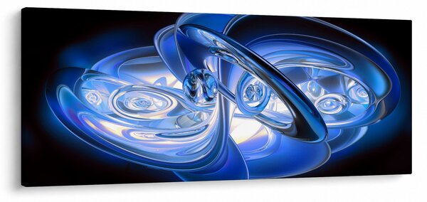 Kék absztrakt kép (120x50 cm)