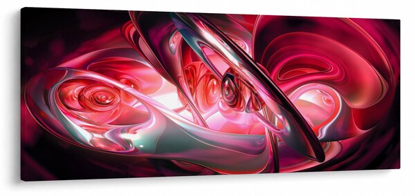 Piros fraktálos kép (120x50 cm)