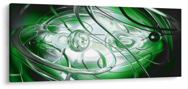 Zöld absztrakt kép (120x50 cm)