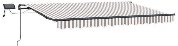 Behúzható napellenző Világosszürke és fehér 400 × 300 cm