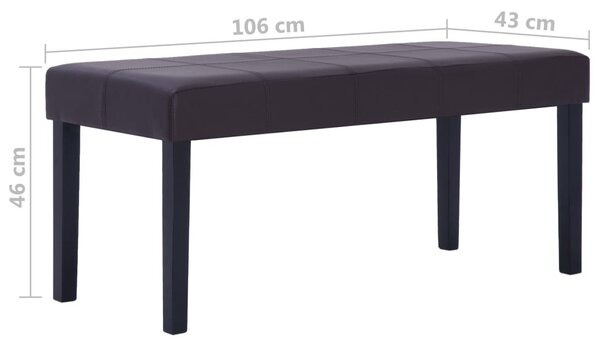 Barna műbőr pad 106 cm
