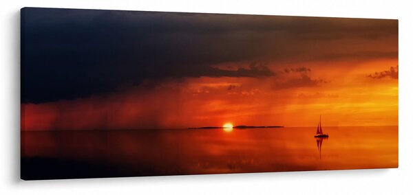 Vitorlás naplementekor (120x50 cm)