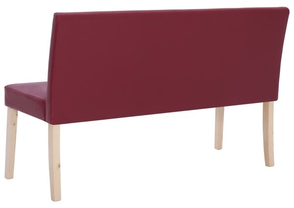 VidaXL vörösbor színű műbőr pad 139,5 cm