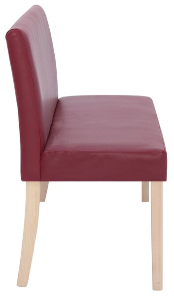 VidaXL vörösbor színű műbőr pad 139,5 cm