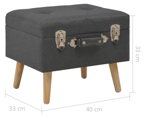 Sötétszürke kárpitozott tárolóülőke 40 cm