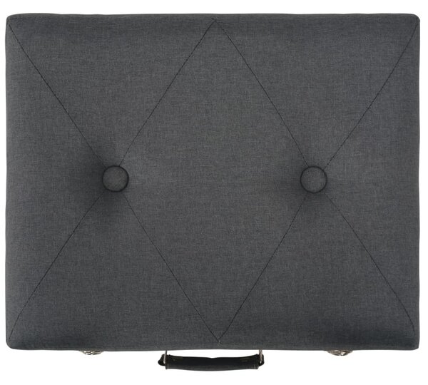 Sötétszürke kárpitozott tárolóülőke 40 cm