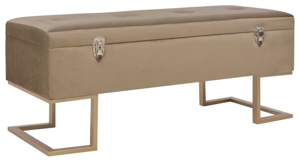 Bézs bársonypad tárolórekesszel 105 cm