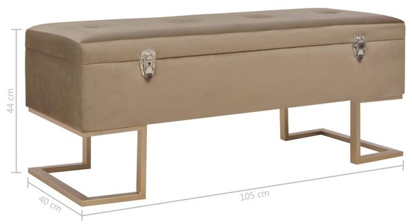 Bézs bársonypad tárolórekesszel 105 cm