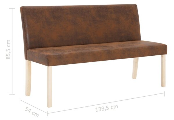 Barna műbőr pad 139,5 cm