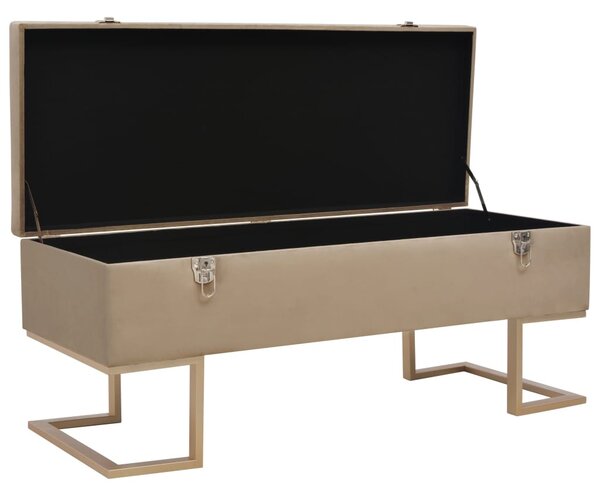 Bézs bársonypad tárolórekesszel 105 cm