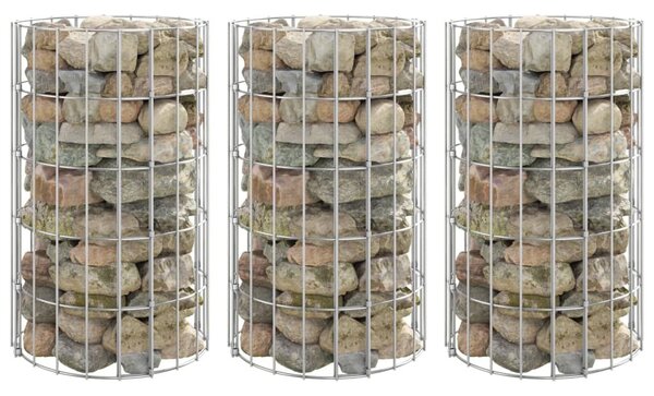 3 db kör alakú horganyzott acél gabion magaságyás Ø30 x 50 cm