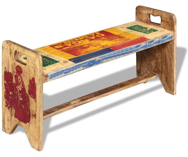 Tömör újrahasznosított fa Cola pad 100 x 30 x 50 cm
