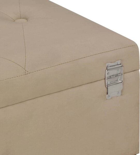 Bézs bársonypad tárolórekesszel 105 cm
