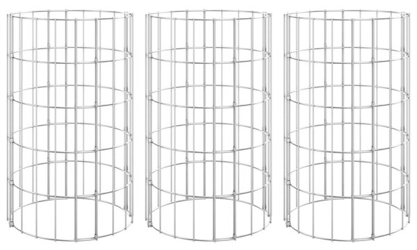 3 db kör alakú horganyzott acél gabion magaságyás Ø30 x 50 cm
