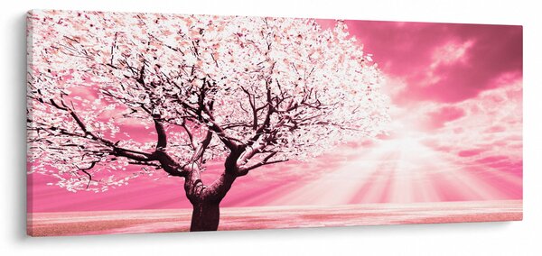 Rózsaszín fa képe (120x50 cm)