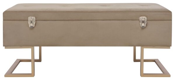 Bézs bársonypad tárolórekesszel 105 cm