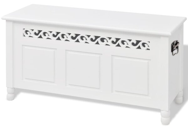Fehér MDF barokk stílusú tároló láda