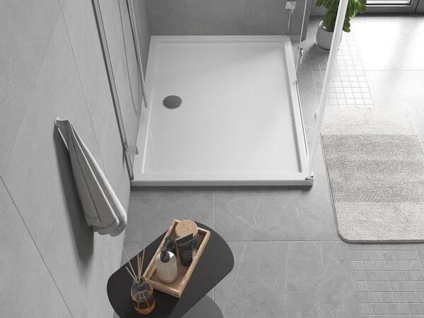 Mexen Flow téglalap alakú slim zuhanytálca 90 x 85 cm, fényes fehér - 46R108590