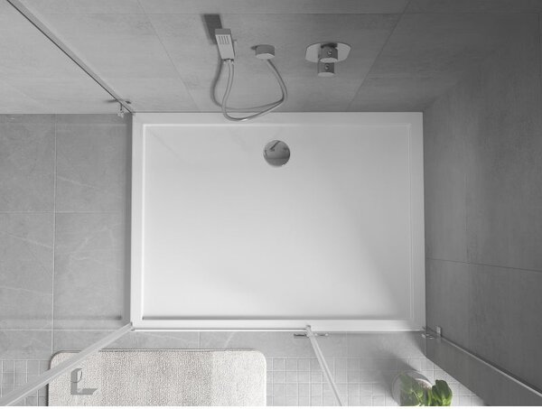 Mexen Flow téglalap alakú slim zuhanytálca 90 x 85 cm, fényes fehér - 46R108590
