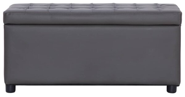 Szürke műbőr tárolózsámoly 87,5 cm