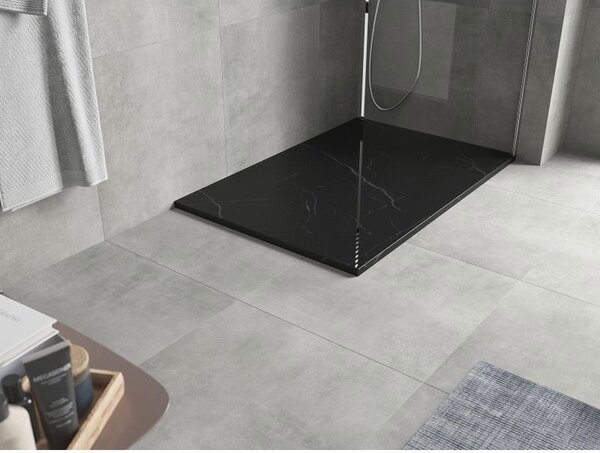 Mexen Hugo téglalap alakú zuhanytálca SMC 120 x 90 cm, fekete kő - 42759012