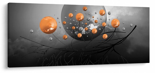 Narancssárga gömbök képe (120x50 cm)