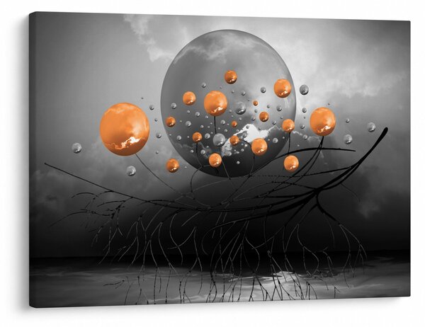 Narancssárga gömbök képe (70x50 cm)
