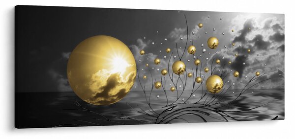 Okker gömbök képe (120x50 cm)