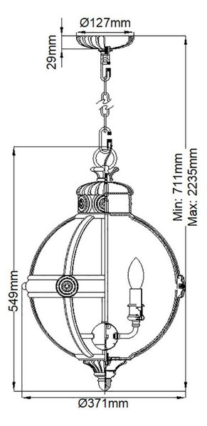 ADAMS függőlámpa Ø 37 cm-es bronz