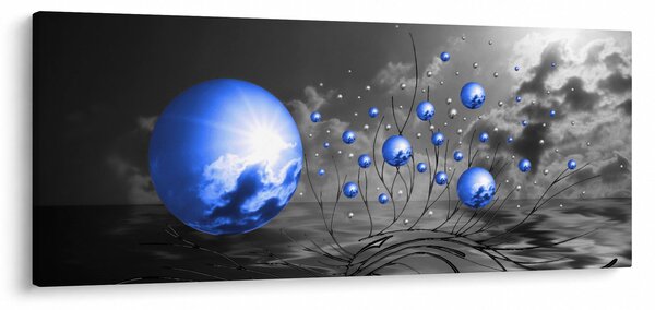 Világoskék gömbök képe (120x50 cm)