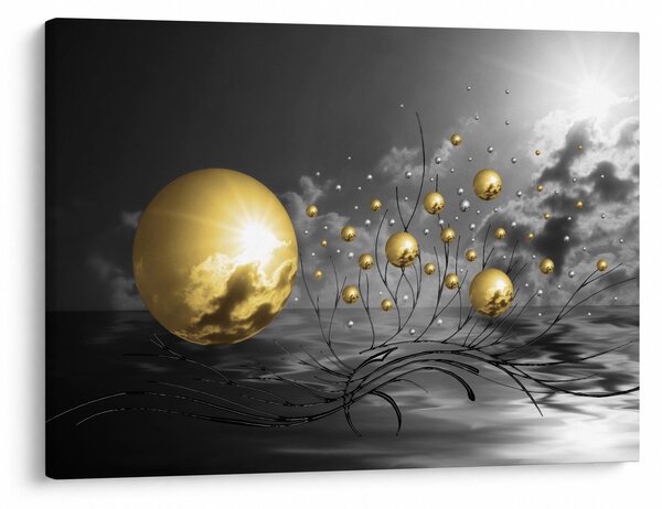 Okker gömbök képe (70x50 cm)